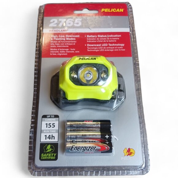 Pelican 2765 Yellow 155 Lumens LED Head Lamp Hands Free Industrial Flashlight - Picture 2 of 14